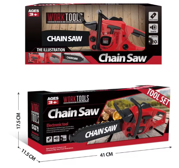 Large Kids Electronic Chainsaw – Pretend Play Tool Set
