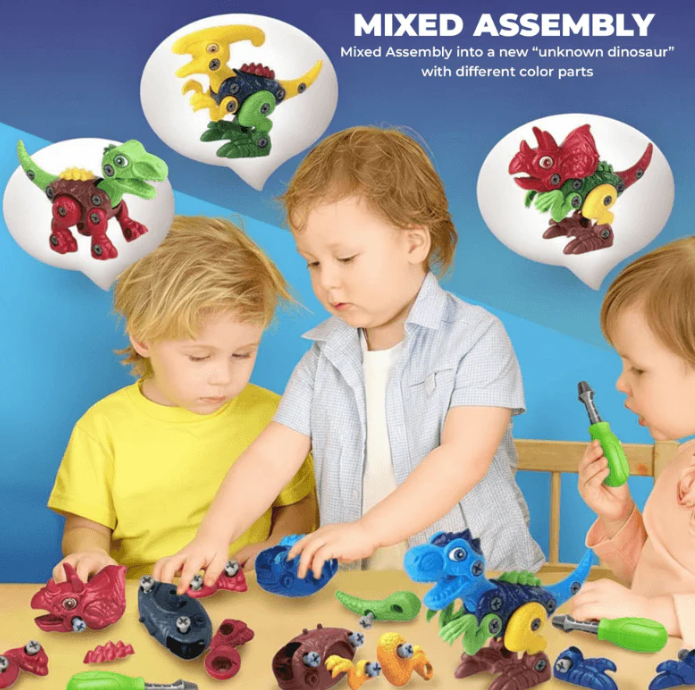 Dinosaur STEM Toy Building set with Powered Drill
